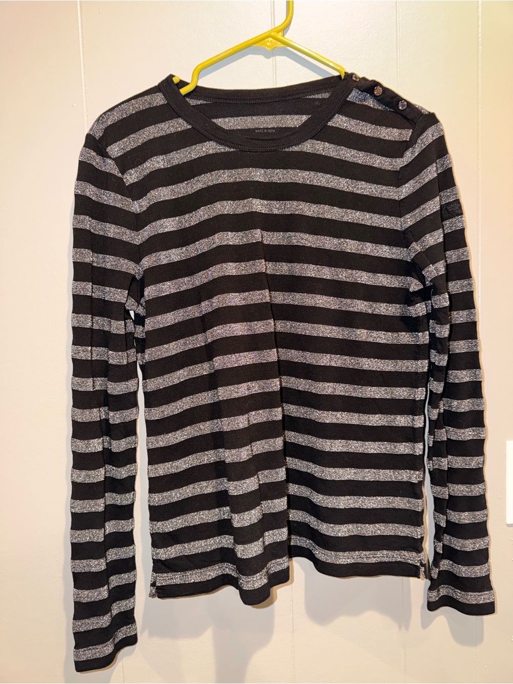 Zadig & Voltaire Willy Stripes Lurex Metallic Long Sleeve Top- Size M